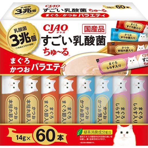 챠오 고양이 츄르 스고이유산균 버라이어티 SC-389 14g x 60p 세트