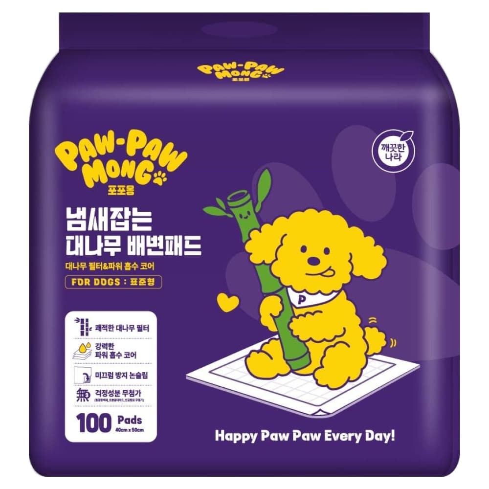 포포몽 강아지 냄새잡는 대나무 배변패드, 100개입, 1개