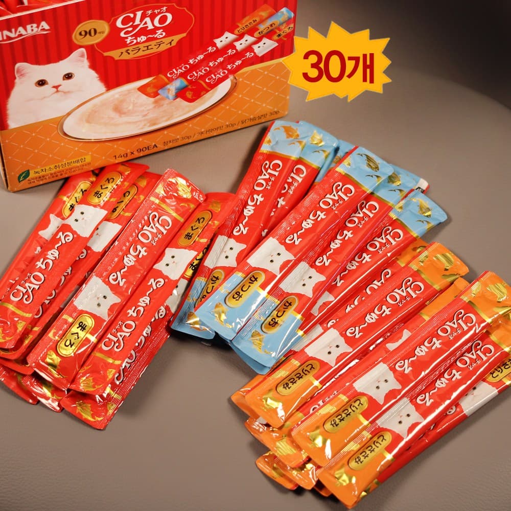 챠오츄르 대용량 90P 코스트코 고양이 츄르 간식 버라이어티 반려묘 차오추르 90P