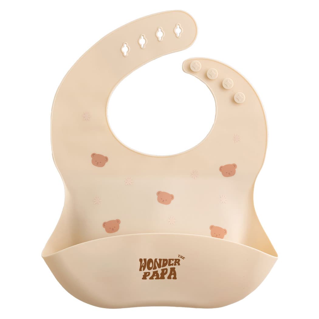원더파파 아기 실리콘 이유식 턱받이