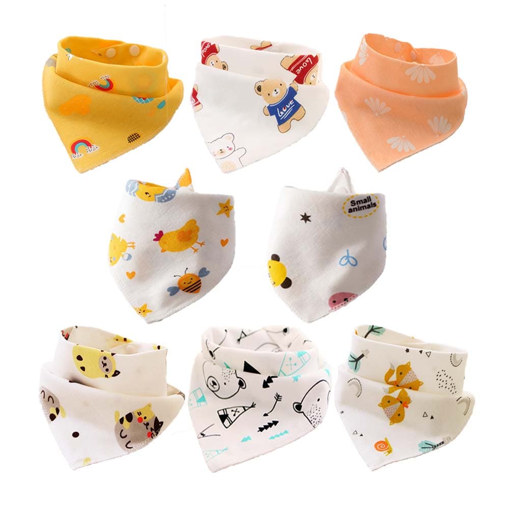 감성팩토리 삼각 순면 투버튼 턱받이 8종