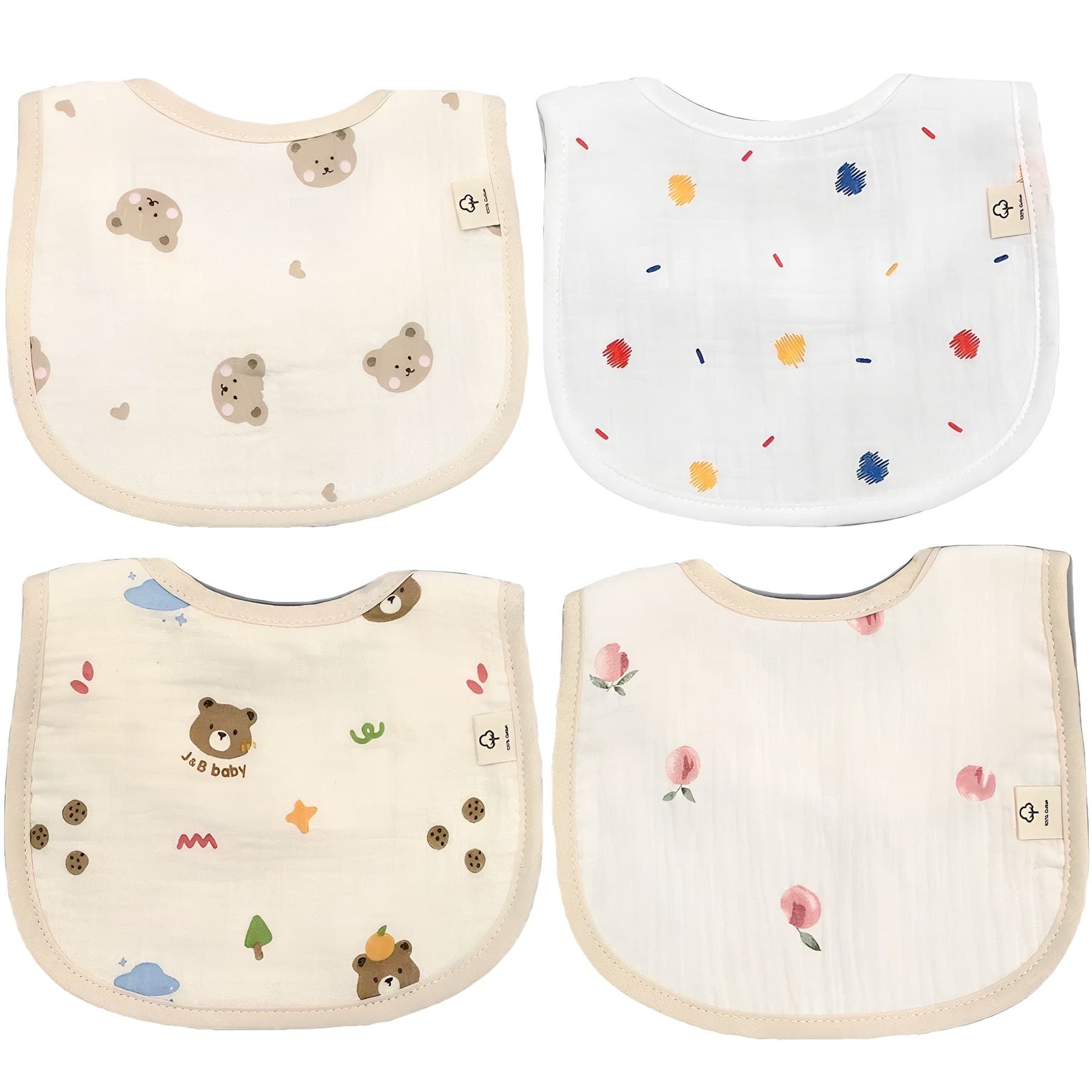 럭셔리베이비 6중 요루거즈 러플 턱받이 세트