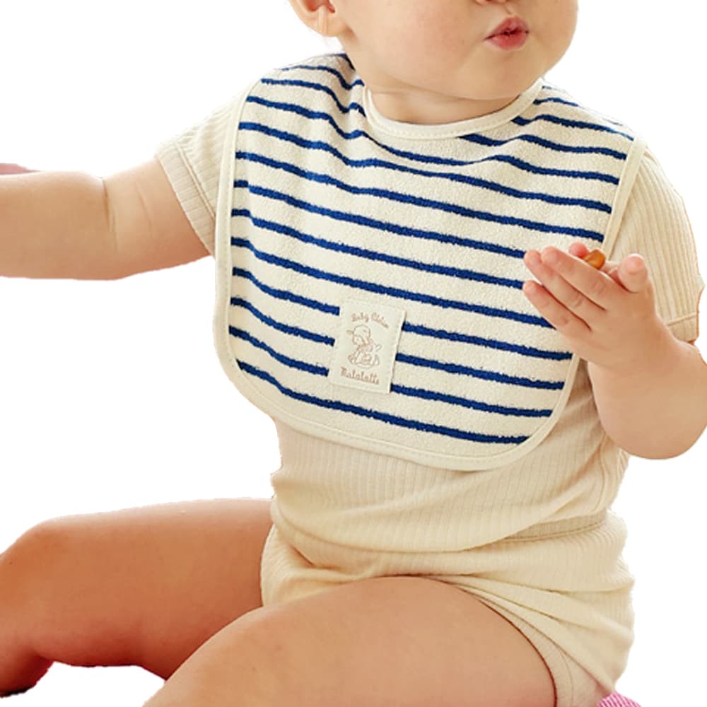 마롤로뜨 유아용 스트라이프 테리 턱받이