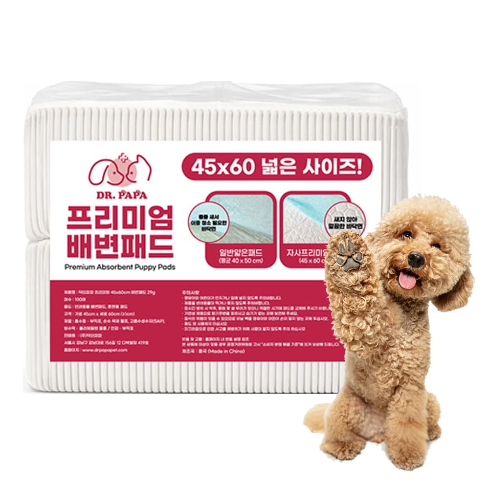 닥터파파 프리미엄 배변패드 20g, 100개입, 2개