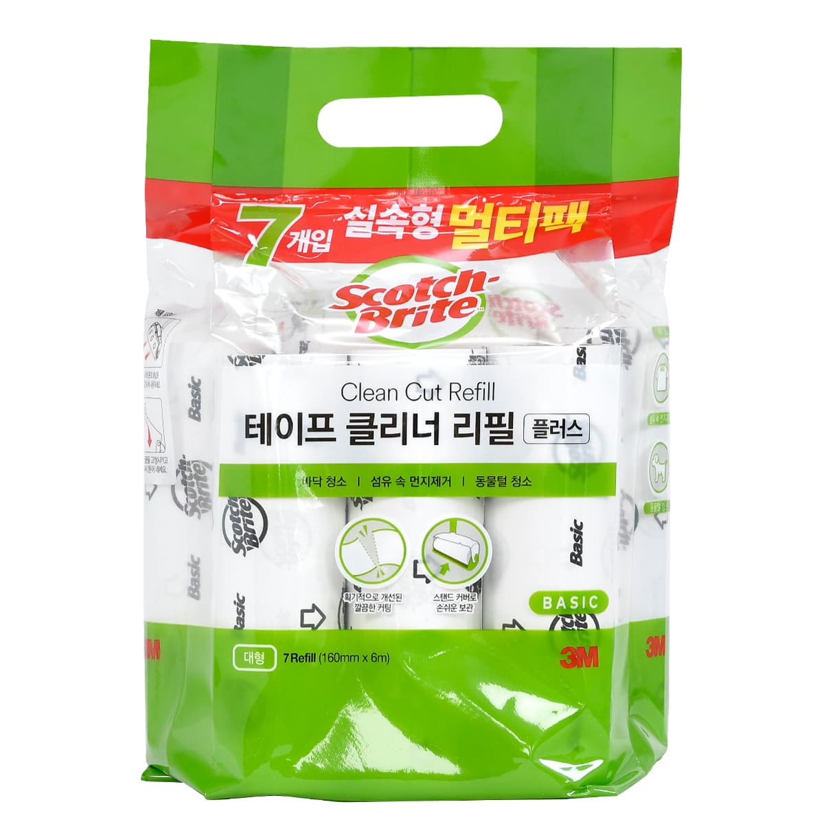 스카치브라이트 실속형 멀티팩 테이프 클리너 리필 7p