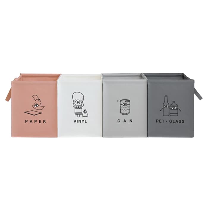모노블 더길어진 반전매력 재활용 분리수거함 4종 세트