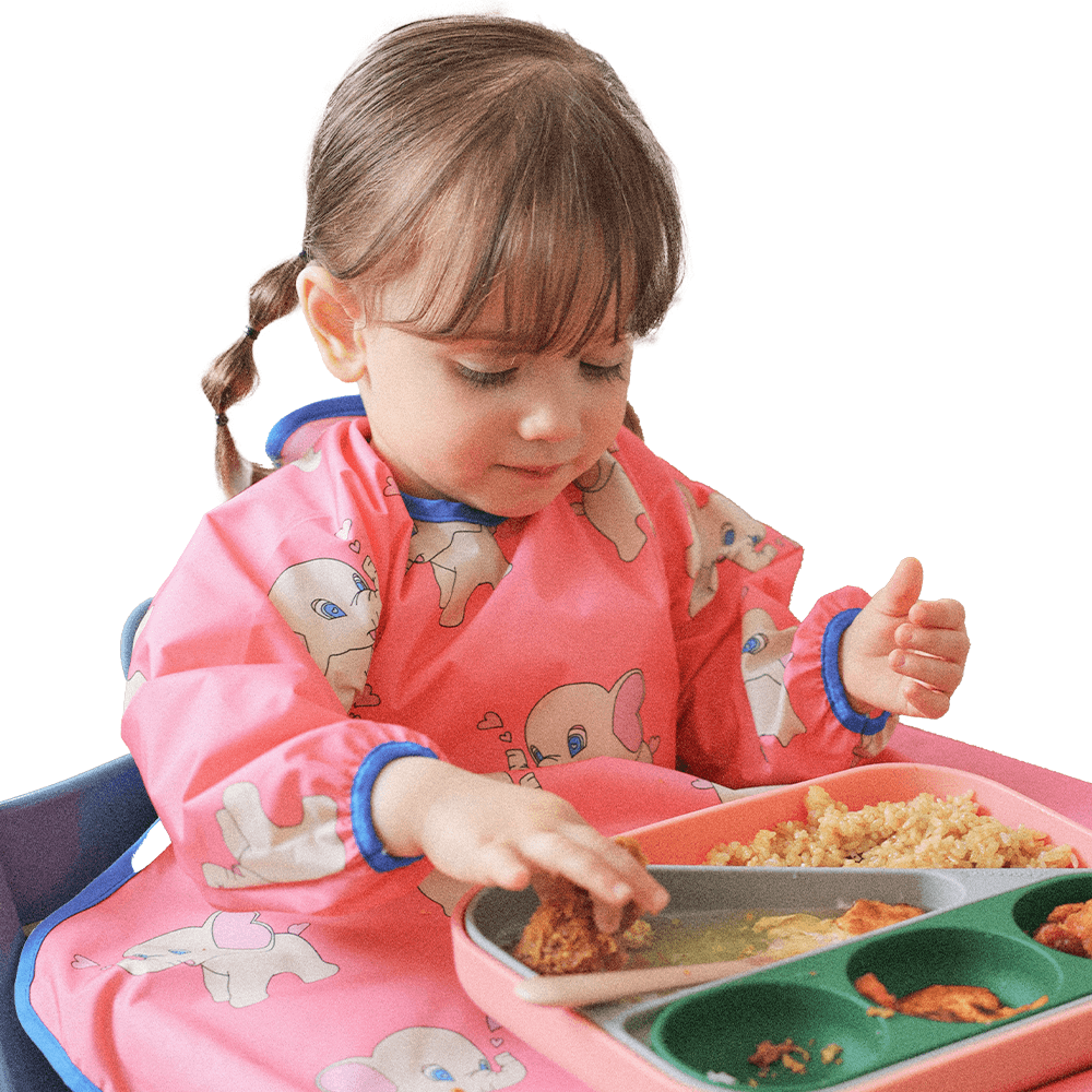 오우아스튜디오 자기주도 이유식 턱받이 식탁일체형 2way 지퍼형