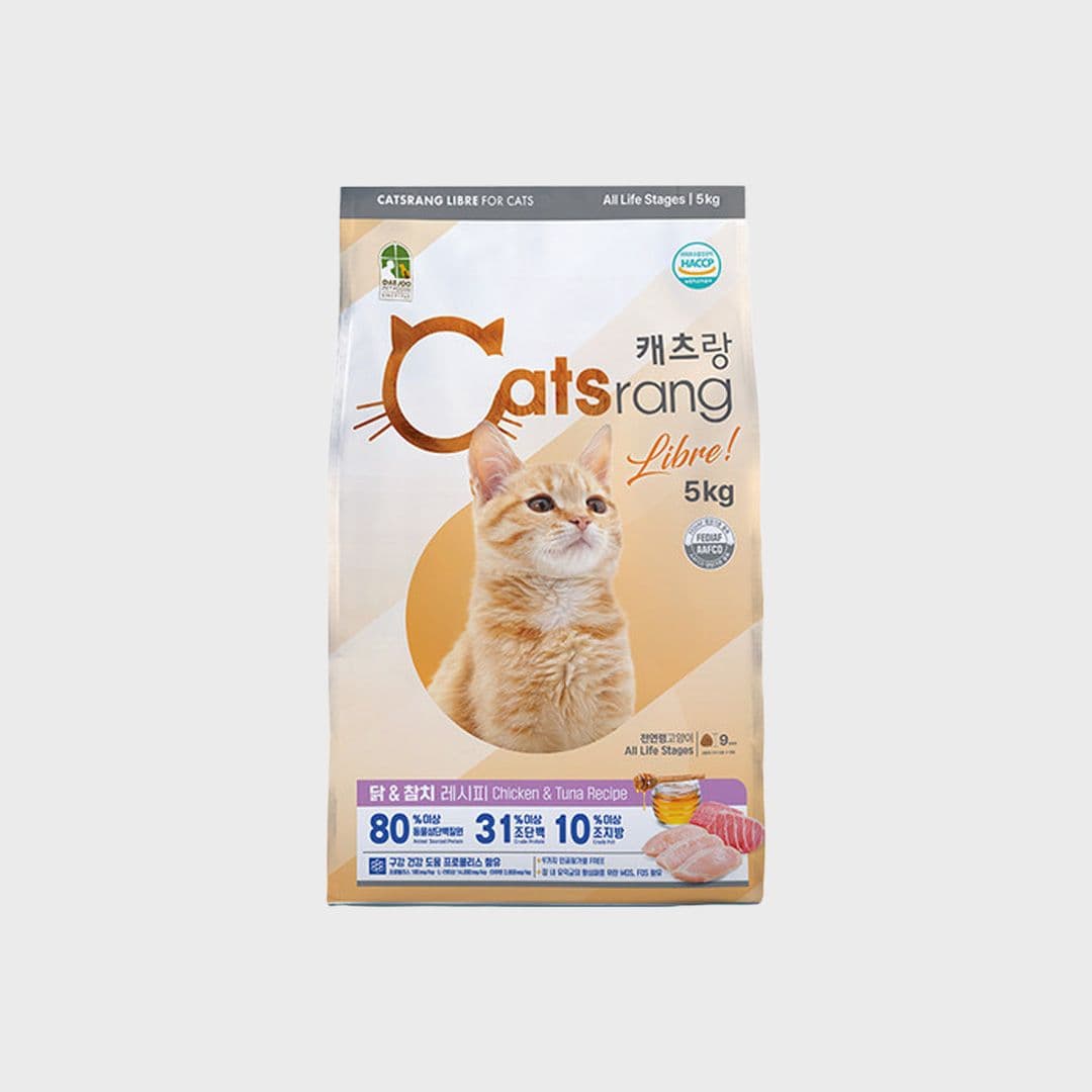 캐츠랑 전연령 인도어 겸용 고양이 건식사료, 닭+참치, 5kg, 2개
