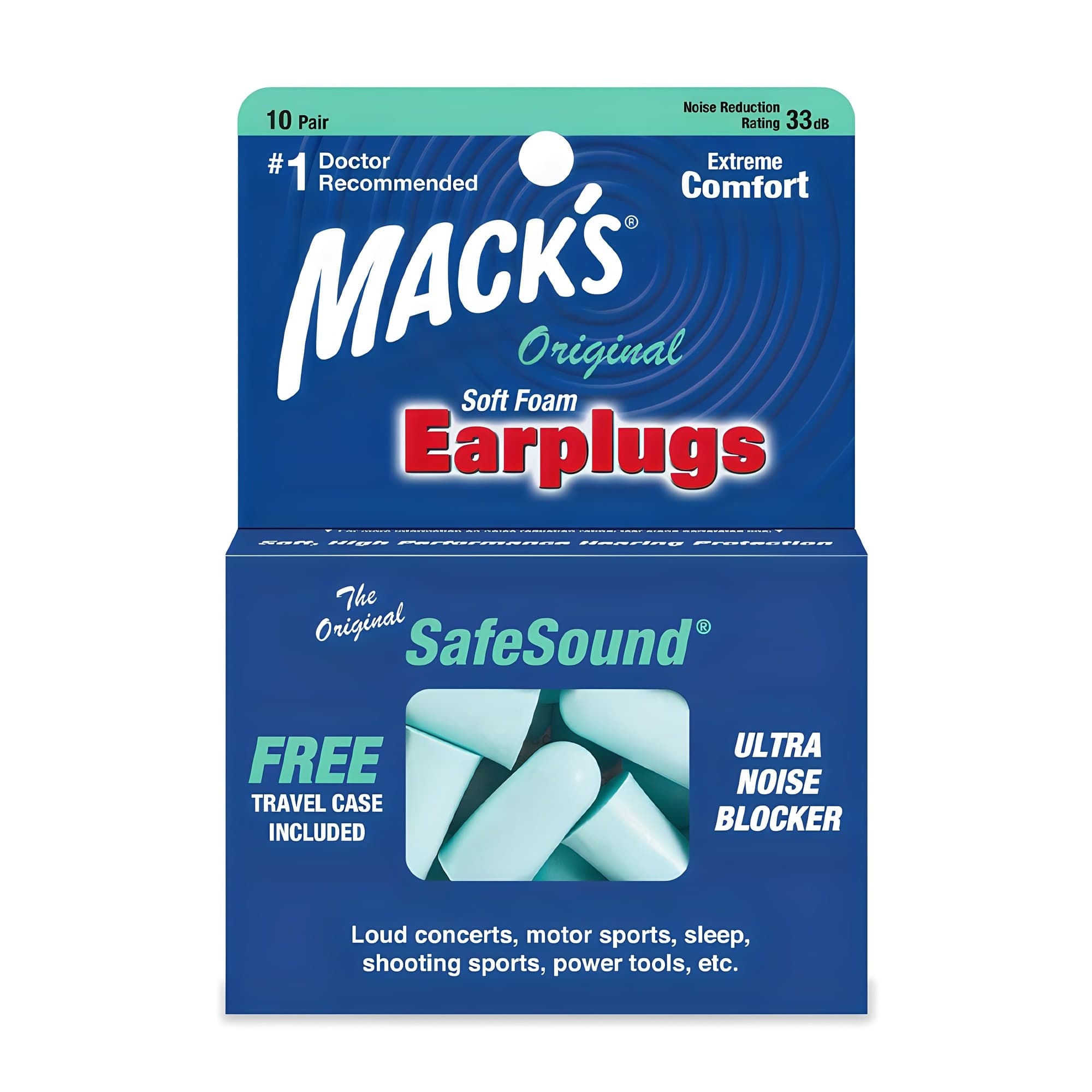 Macks 소프트폼 이어플러그 오리지널, 1개, 10개입