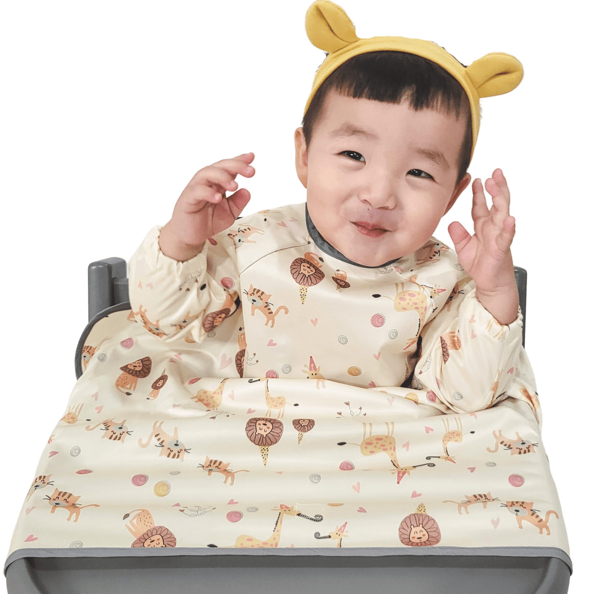 벨베이비 유아용 자기주도 긴팔 부분커버 이유식 턱받이