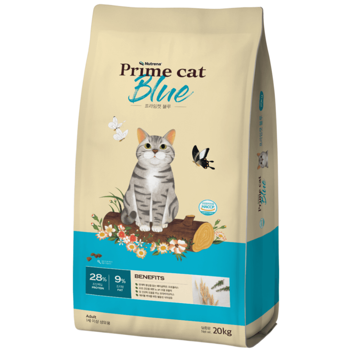 뉴트리나 프라임캣 블루 20kg 고양이사료 대용량 대포장 길냥이밥 길고양이 전연령
