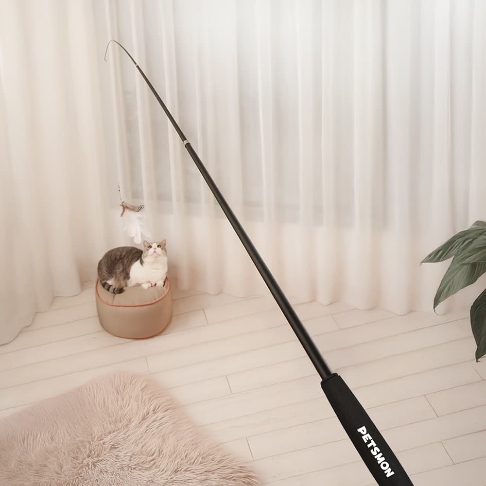 펫츠몬 고양이 장거리 1.8m 4단 깃털 낚싯대