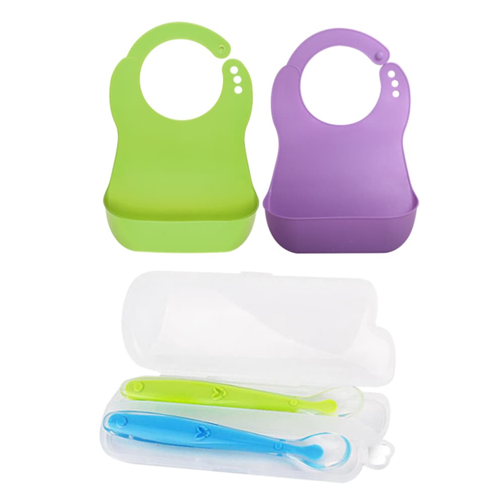 베베락 소프트 이유식 턱받이 + 실리콘 피딩스푼