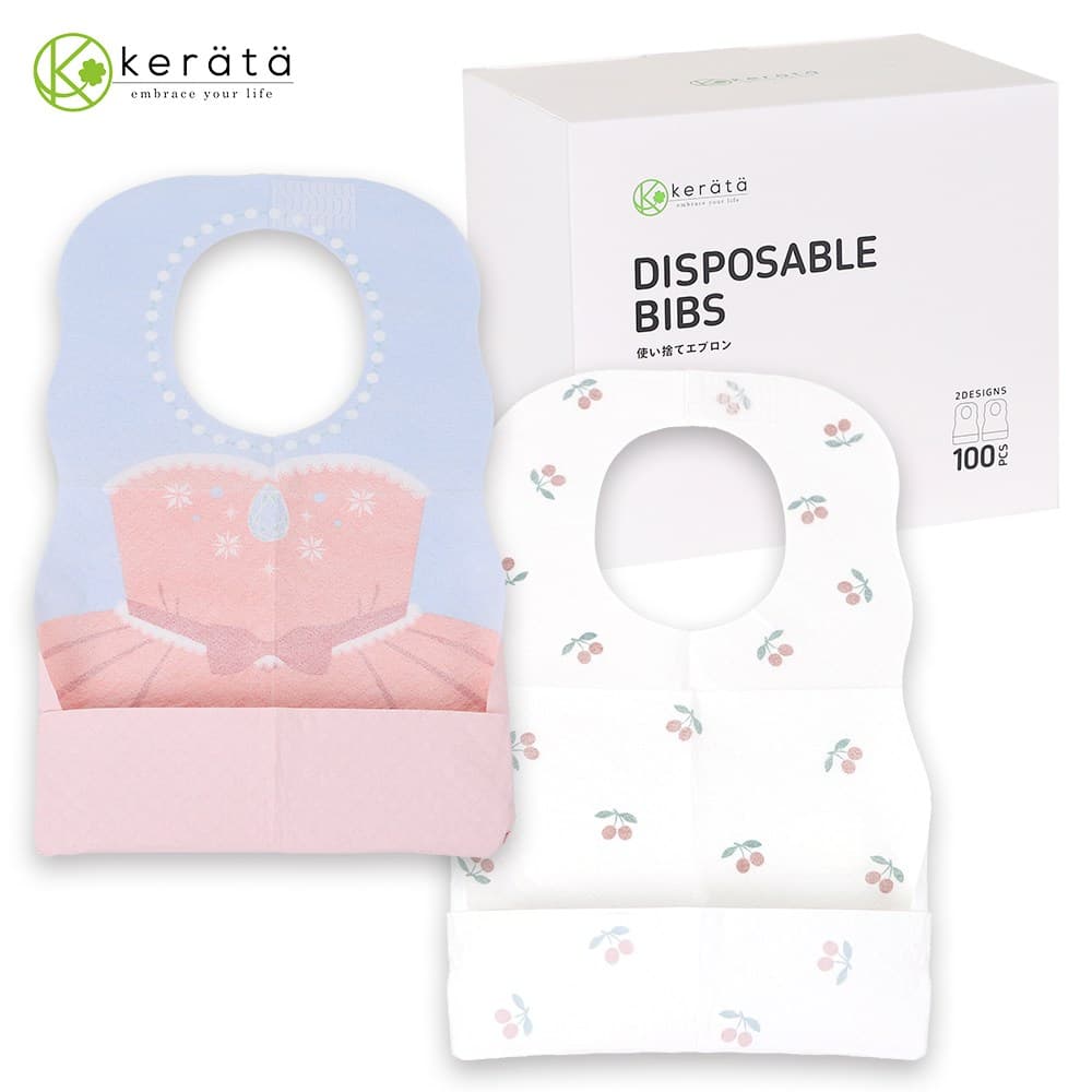 케라타 유아용 일회용 방수 턱받이 개별포장