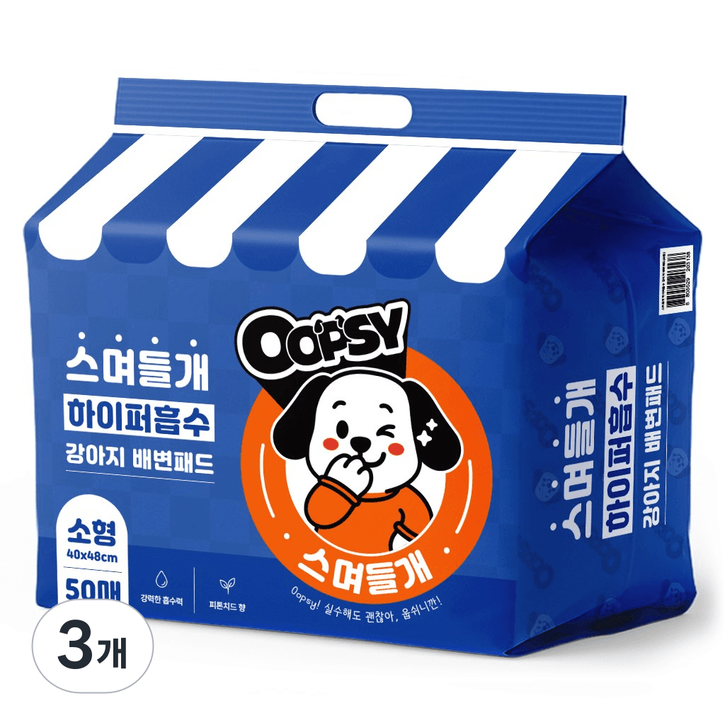 웁쉬 스며들개 고흡수 강아지 배변패드 두툼형 피톤치드향, 3개, 30개입