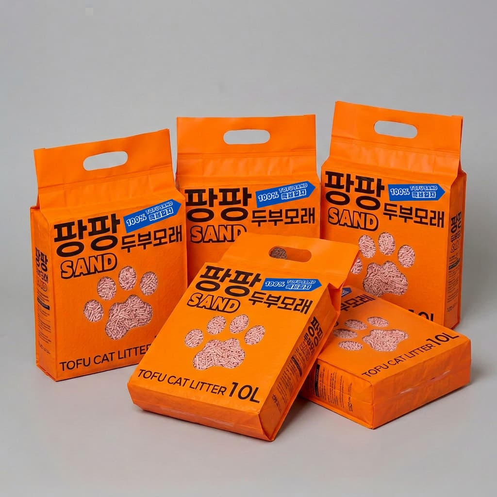 팡팡샌드 가는 입자 고양이 두부 모래 1.5mm, 5개, 10L, 오리지널