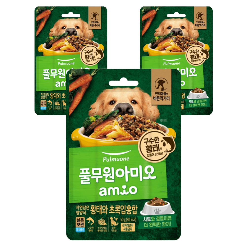 풀무원아미오 전연령 강아지 자연담은 두부황태탕 습식사료, 황태, 80g, 6개