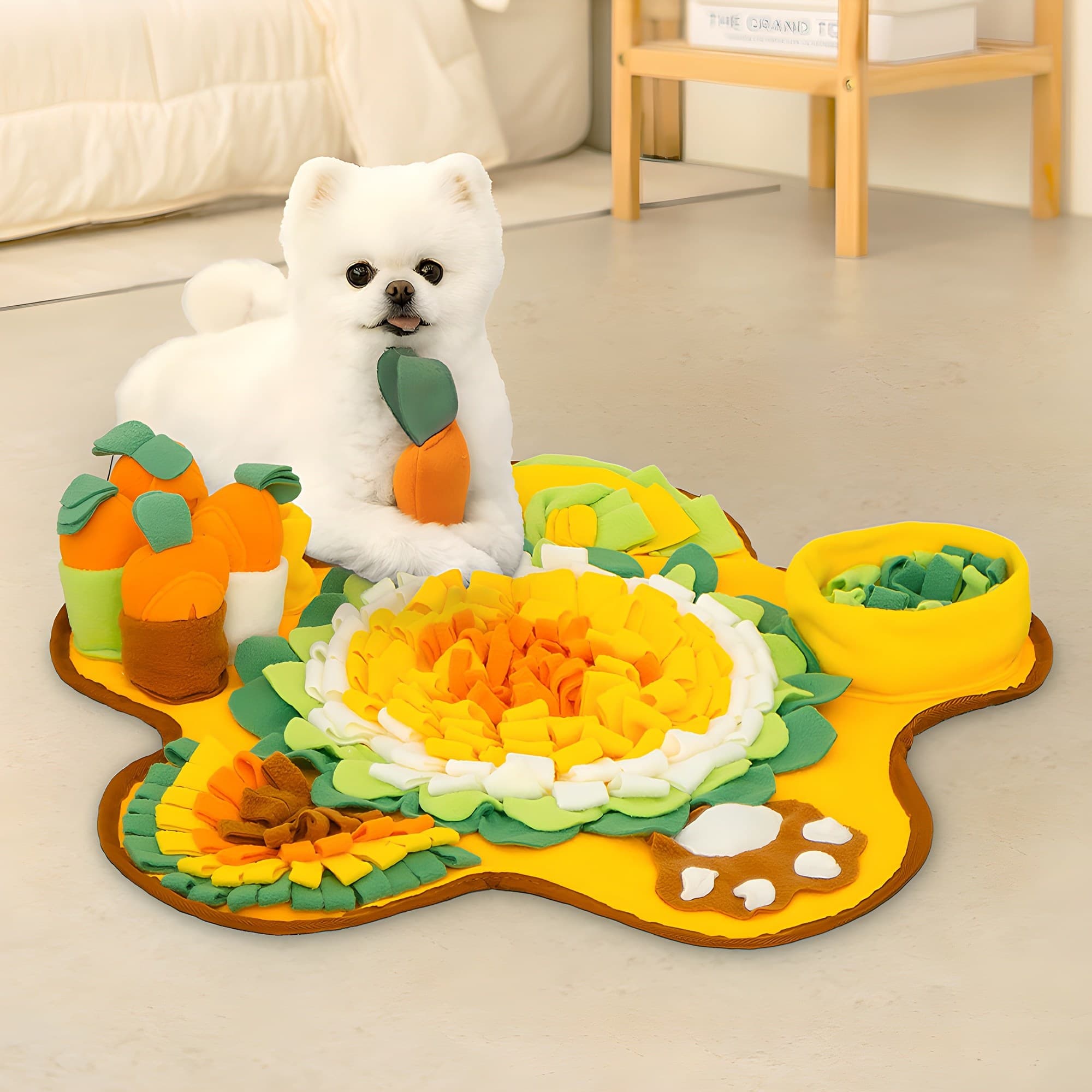 레토 강아지 플라워 당근밭 담요 매트 노즈위크 장난감