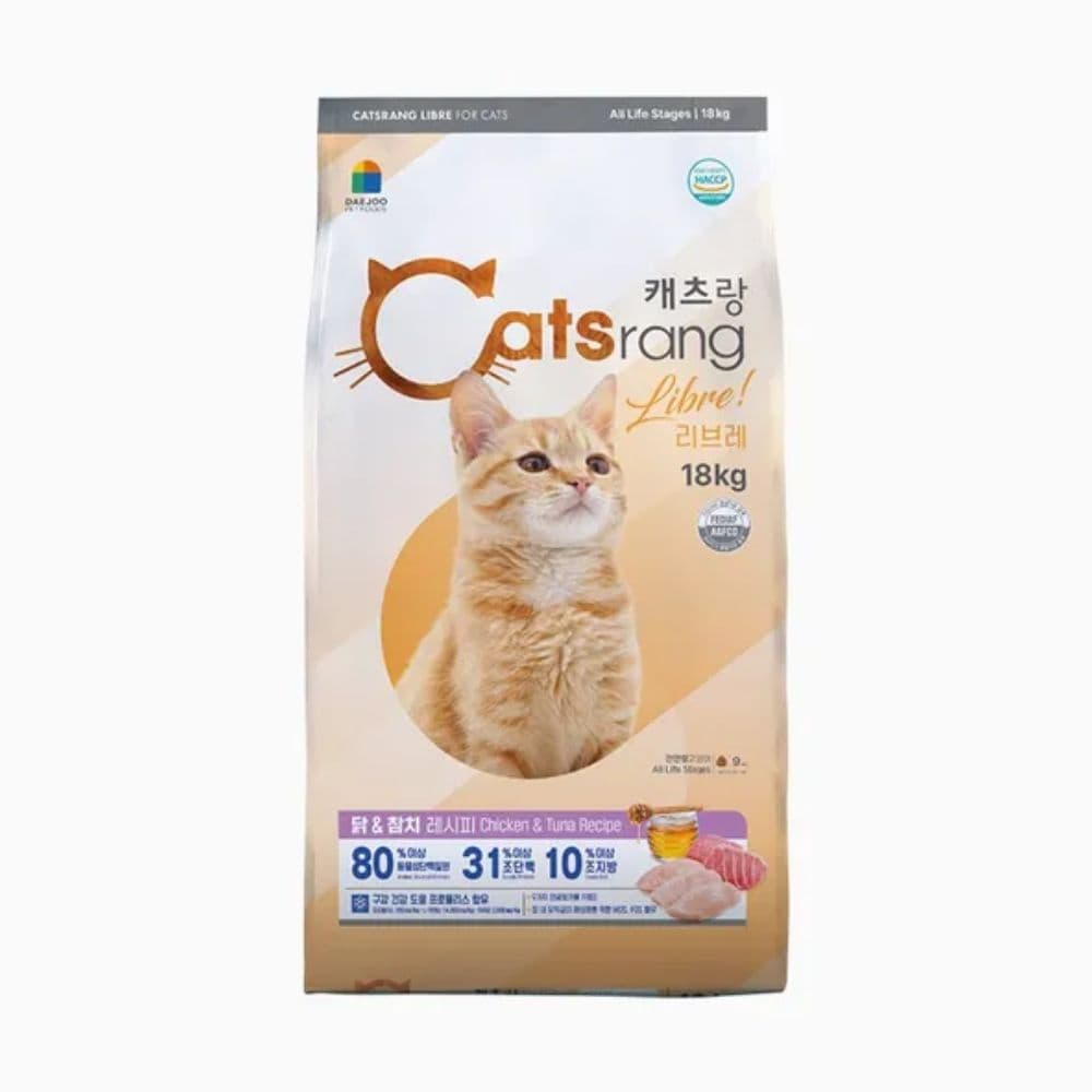 캐츠랑 전연령 인도어 겸용 고양이 건식사료, 닭+참치, 5kg, 2개